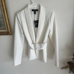 Forever21 off white belted blazer